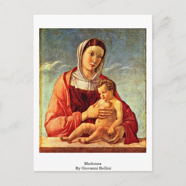 Cartão Postal Madonna Por Giovanni Bellini (Frente)