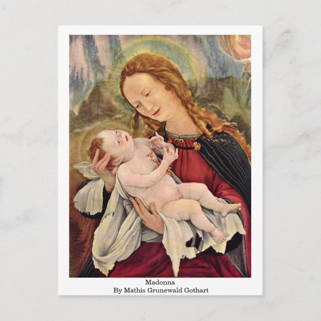 Cartão Postal Madonna Por Mathis Grunewald Gothart (Frente)