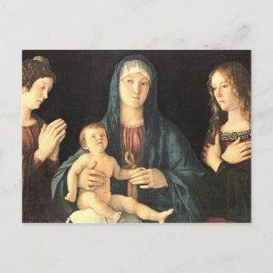 Cartão Postal Madonna und zwei Heilige