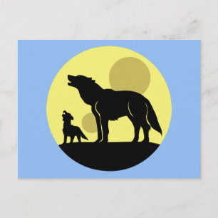 Cartão Postal Madre e Wolf Pup