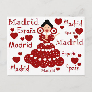 Cartão Postal Madrid España muñeca flamenca