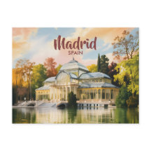 Madrid Espanha Palacio de Cristal Aquarela Viagem