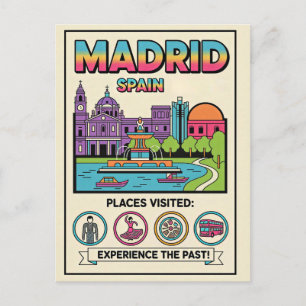 Cartão Postal Madrid Espanha Retro Anos 90 Viagem