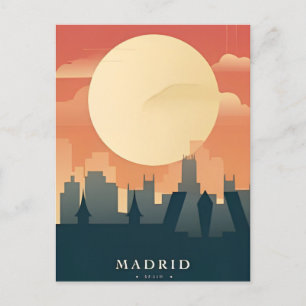 Cartão Postal Madrid Espanha viagem antiga Urso