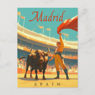 Cartão Postal Madrid, Espanha Vintage Charm