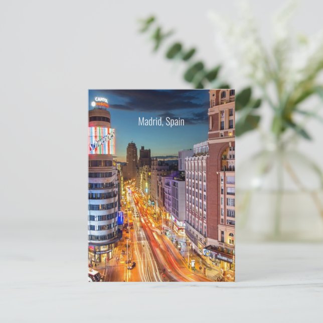 Cartão Postal Madrid, fotografia cênica Espanha, (Em pé/Frente)