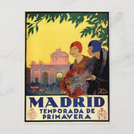 Cartão Postal Madrid Temporada de Primavera - Vintage Art Poster