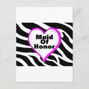 Cartão Postal Madrinha de casamento Zebra Stripes