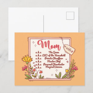 Cartão Postal Mãe a Rainha CEO da Casa