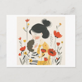 Cartão Postal Mãe Abraçando o Filho