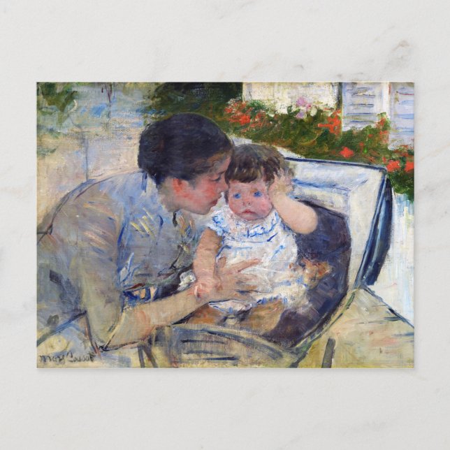 Cartão Postal Mãe Aconchegando o Bebê, Mary Cassatt (Frente)