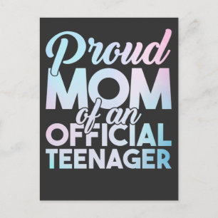 Cartão Postal Mãe Adolescente Oficial Orgulhosa Mãe Adolescente