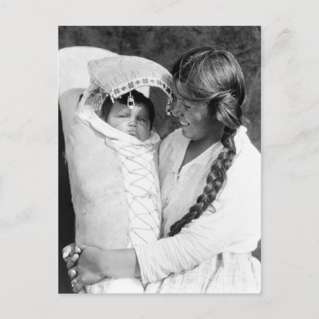 Cartão Postal Mãe Americana Nativa Com Sua Papoose (Frente)