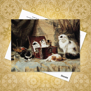 Cartão Postal Mãe Cat Kittens Henriëtte Ronner-Knip