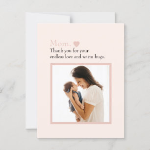 Cartão Postal "Mãe" com Coração e Mensagem Personalizada -