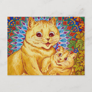 Cartão Postal Mãe com Gatinho por Louis Wain