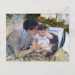 Cartão Postal Mãe confortando o bebê, Mary Cassatt