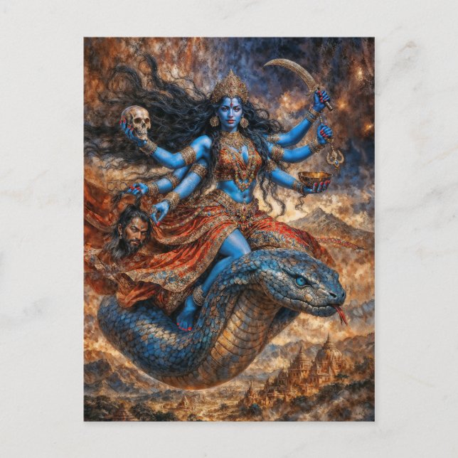 Cartão Postal Mãe da Deusa da Libertação Kali (Frente)