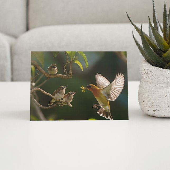 Cartão Postal Mãe de beija-flor comida acima (Criador carregado)