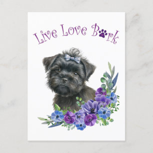 Cartão Postal Mãe de Cachorro Affenpinscher Floral