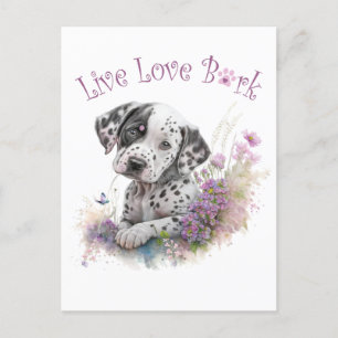 Cartão Postal Mãe de Cachorro Dálmata Floral