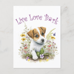 Cartão Postal Mãe de Cachorro Jack Russell Floral