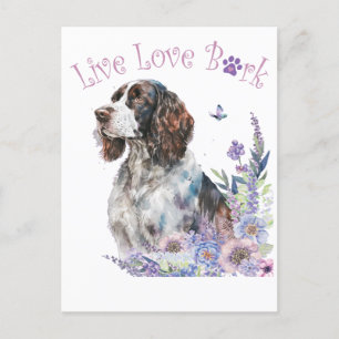 Cartão Postal Mãe de Cachorro Springer Spaniel Floral