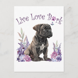 Cartão Postal Mãe de Cane Corso Floral