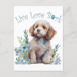 Cartão Postal Mãe de Cockapoo Floral