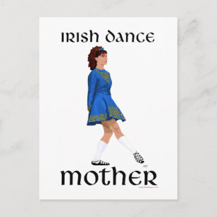 Cartão Postal Mãe de Dança de Passo Irlandês - Sapato Macio Azul