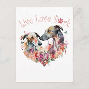 Cartão Postal Mãe de Galgo Floral