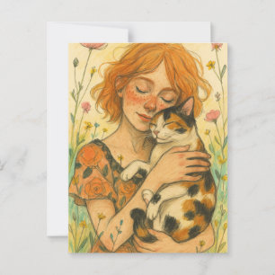 Cartão Postal Mãe de Gato Malhado