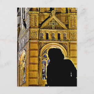 Cartão Postal Mãe de Joana d'Arc reza perto de Basilique du Boi