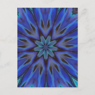 Cartão Postal Mãe de Pearl Mandala, Azul-Abalone.