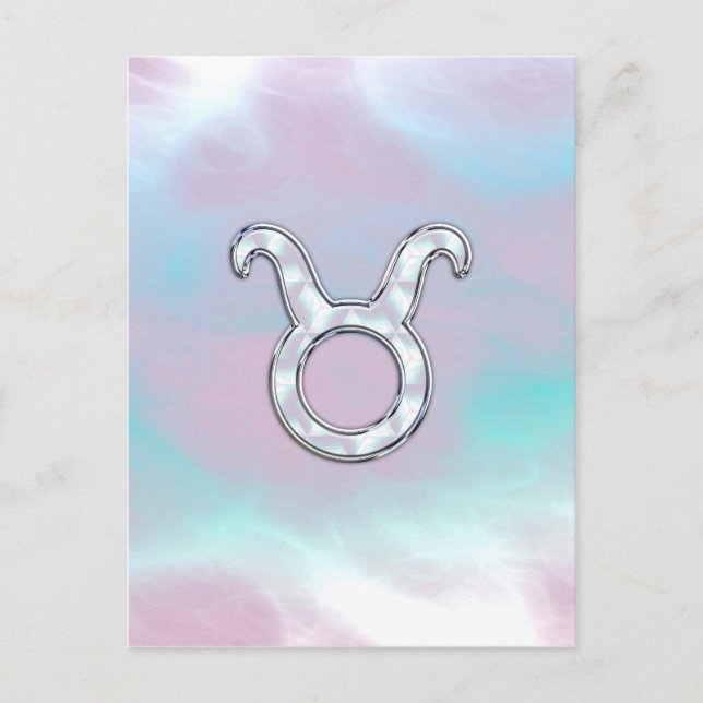 Cartão Postal Mãe de Pearl Taurus Zodiac Astrologia (Frente)
