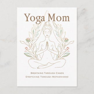 Cartão Postal Mãe de Yoga Respirando Através da Maternidade