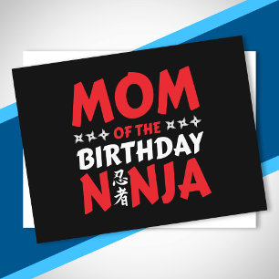 Cartão Postal Mãe do Ninja de Aniversário - Festa do Ninja de An