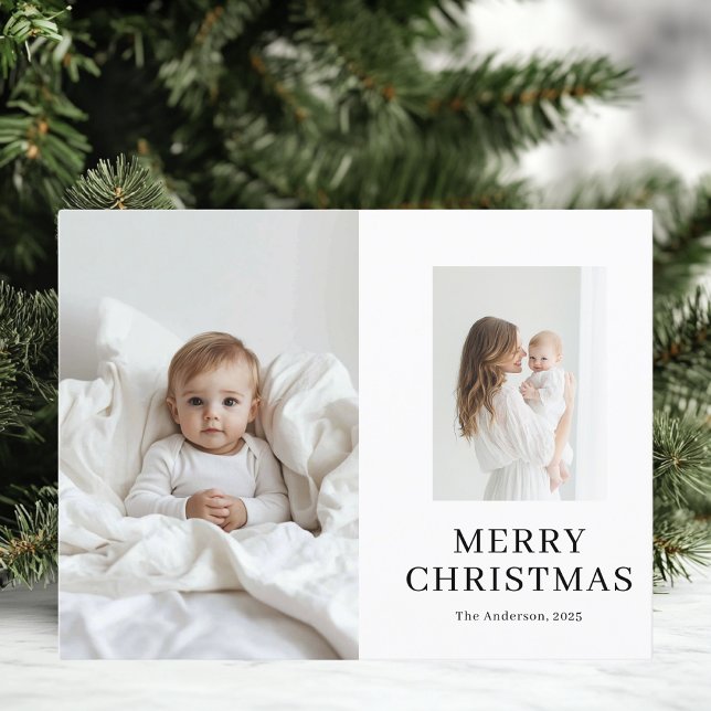Cartão Postal Mãe e Bebê Dois Fotos Natal (Criador carregado)