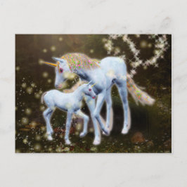 Cartão Postal Mãe e Bebê Unicórnio