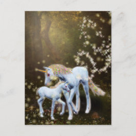 Cartão Postal Mãe e Bebê Unicórnio