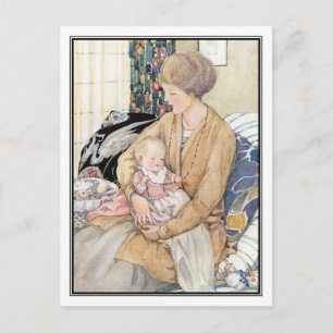 Cartão Postal Mãe e Bebê Vintage por Anne Anderson