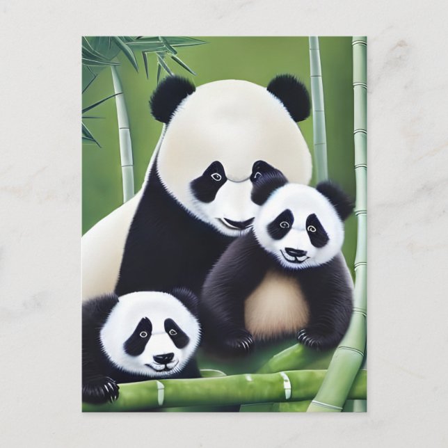 Cartão Postal Mãe E Criação Da IA Cubo Panda (Frente)
