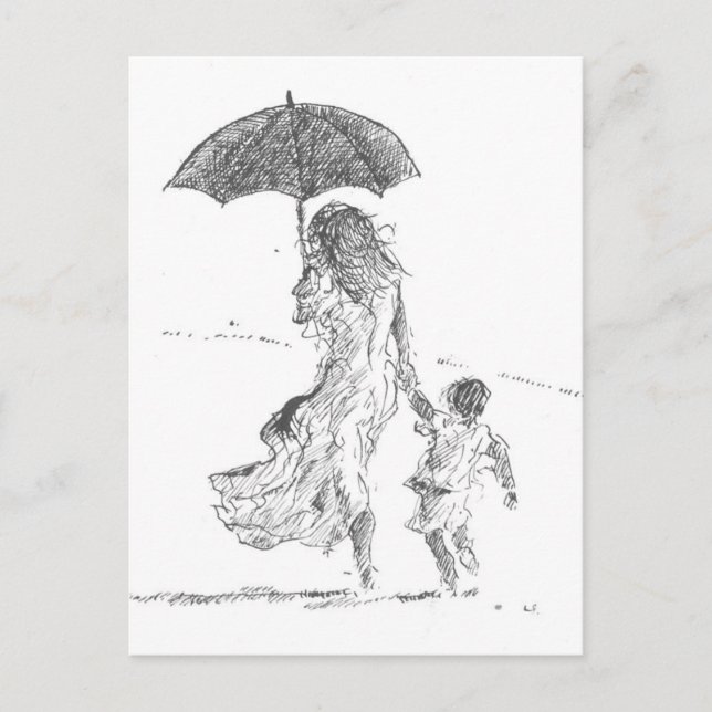 Cartão Postal Mãe e Criança do Sri Lanka (Frente)