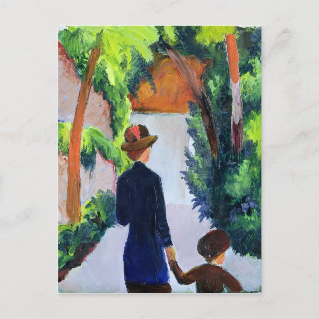 Cartão Postal Mãe e Criança no Parque, 1914 (Frente)
