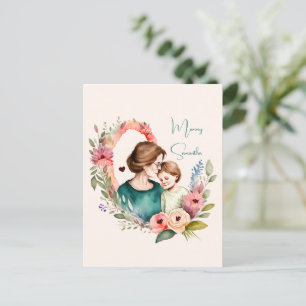 Cartão Postal Mãe e Filha Adoráveis - Quadro Floral (4)