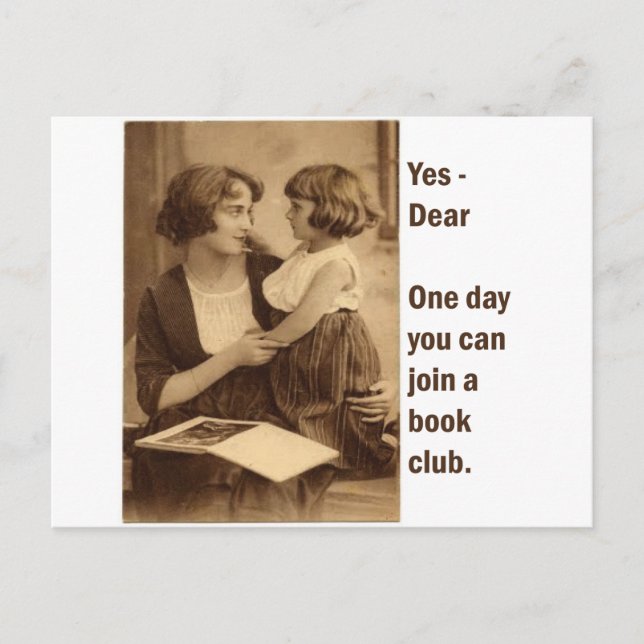 Cartão Postal mãe e filha do clube de livros (Frente)