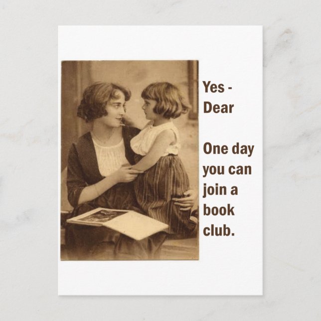 Cartão Postal mãe e filha do clube de livros (Frente)