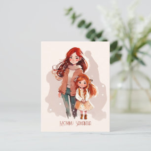 Cartão Postal Mãe e Filha Elegantes Personalizadas