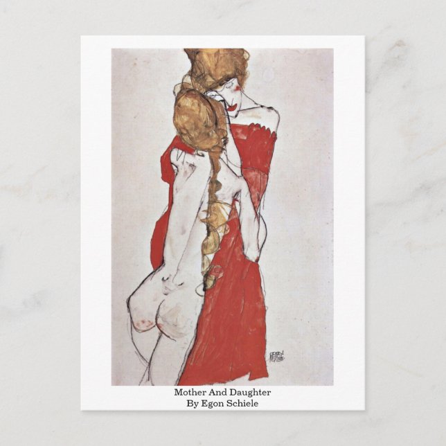 Cartão Postal Mãe E Filha Por Egon Schiele (Frente)