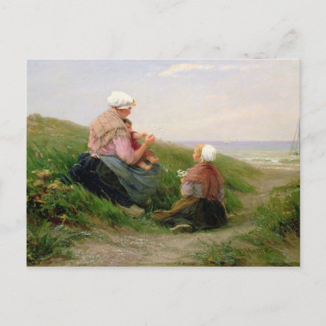 Cartão Postal Mãe e seus pequenos filhos (Frente)